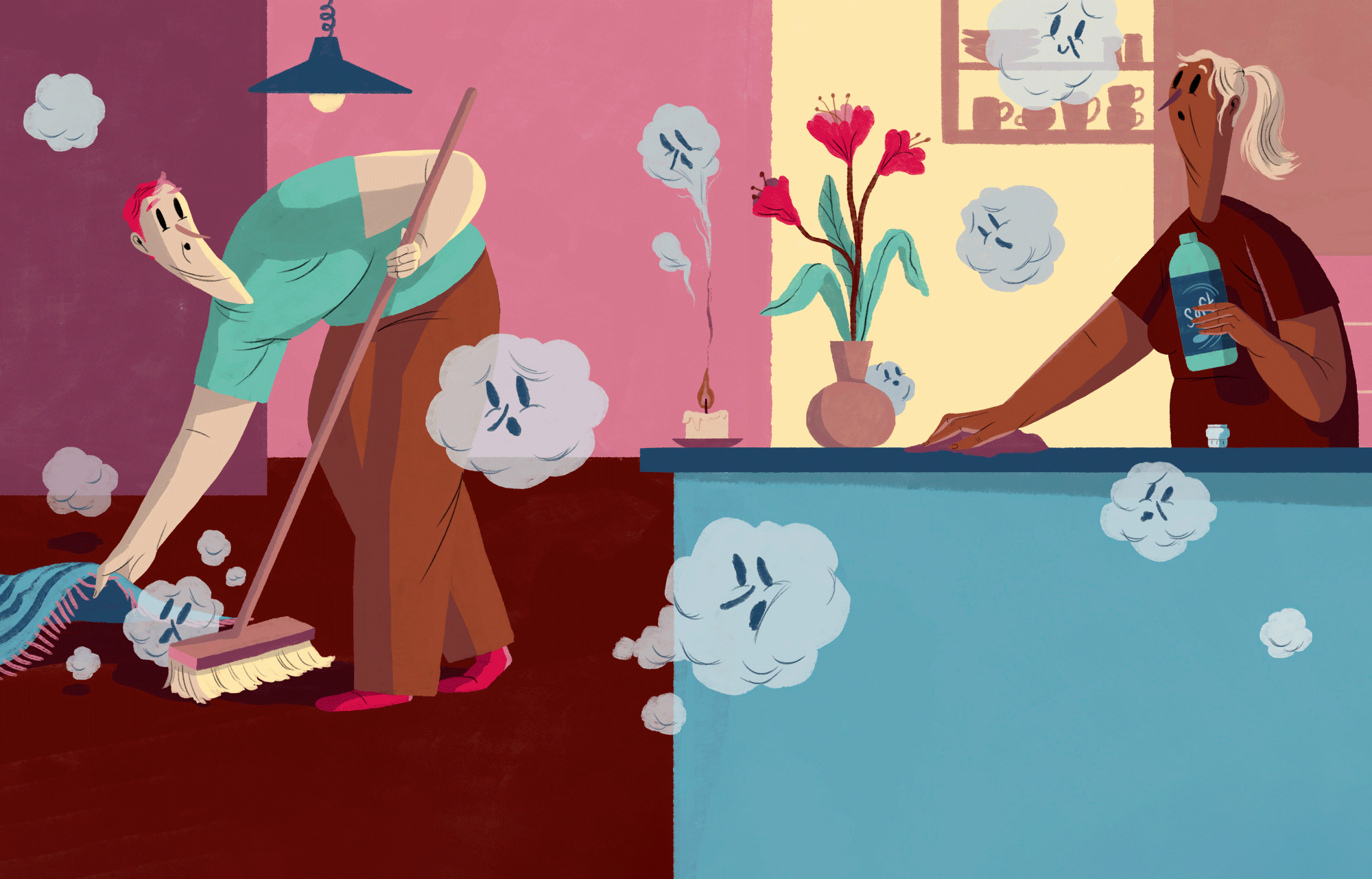 illustration städning