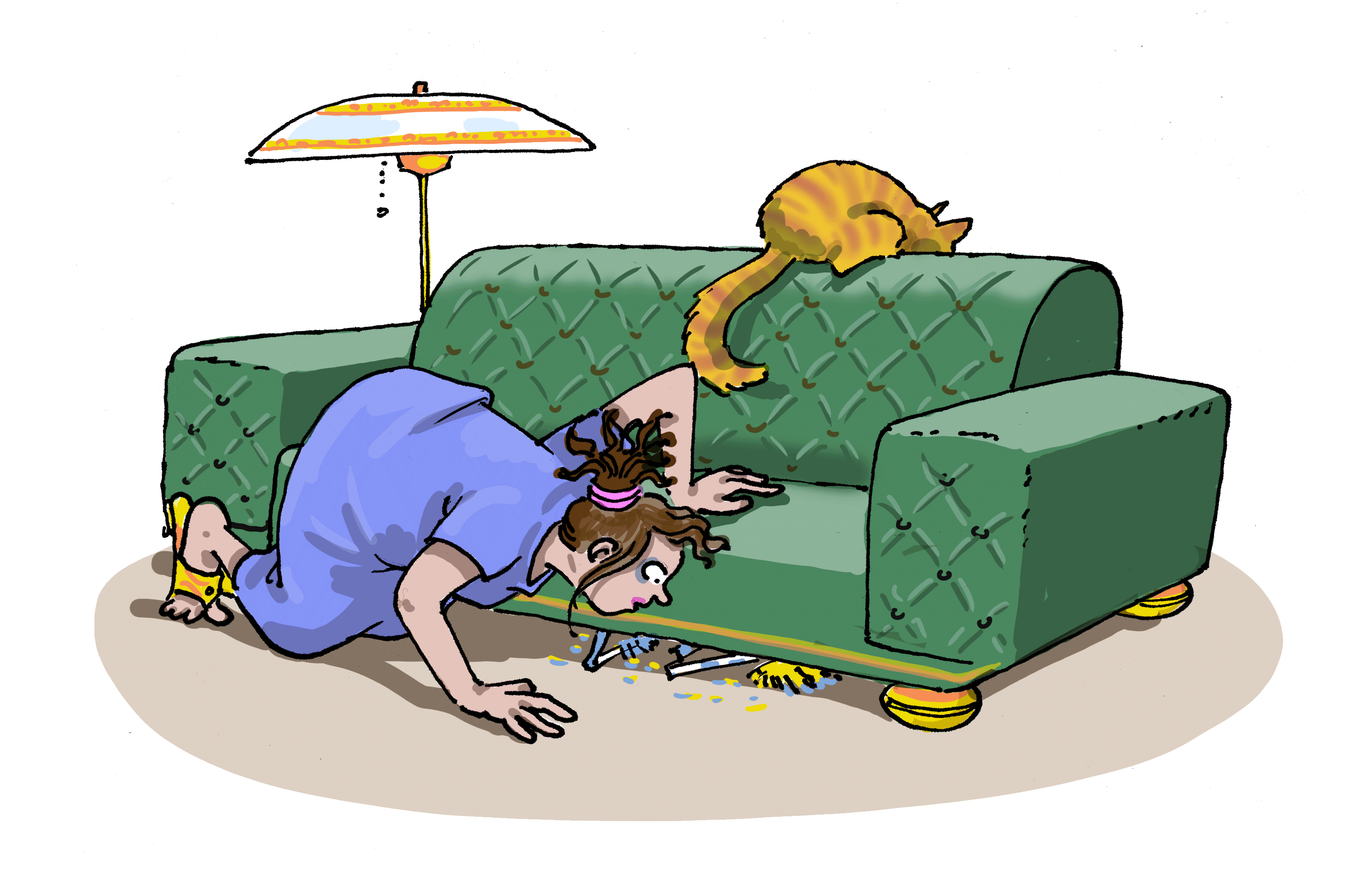 illustration trasig soffa